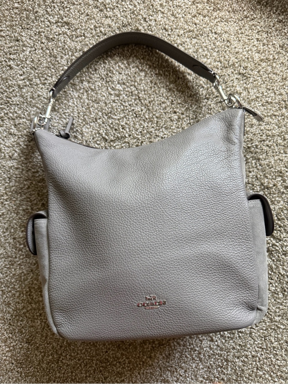 Coach Pebbled Leather Hobo in Gray NWOT